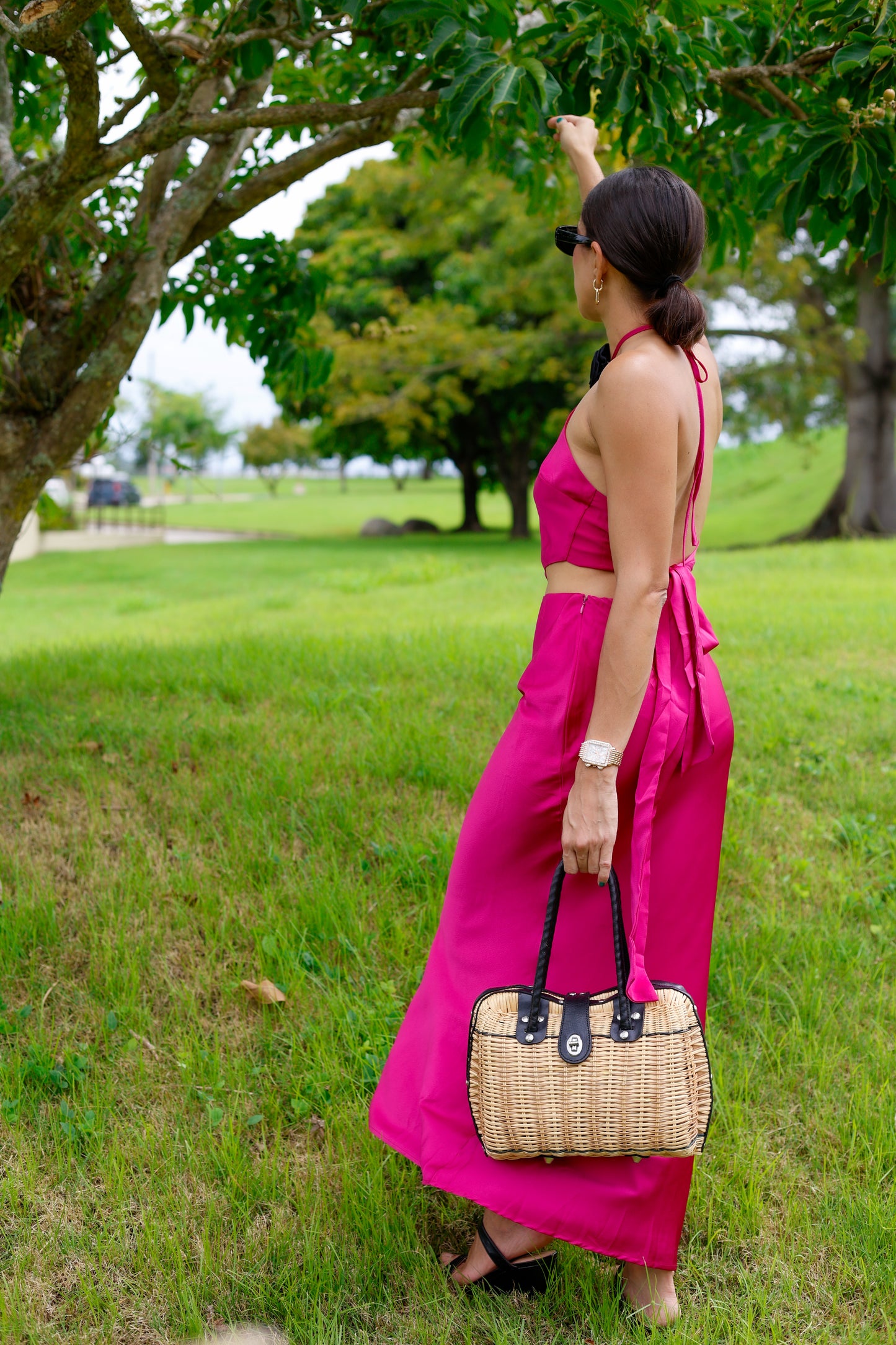 Fuchsia Satin Set