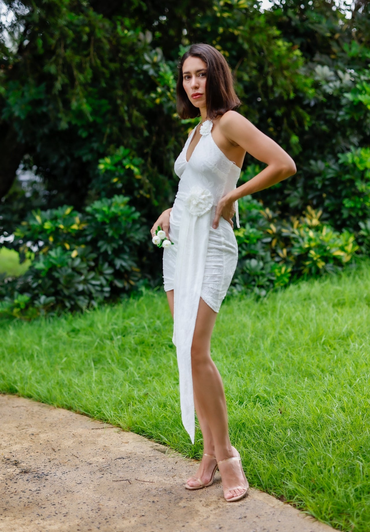 Blooming White Mini Dress